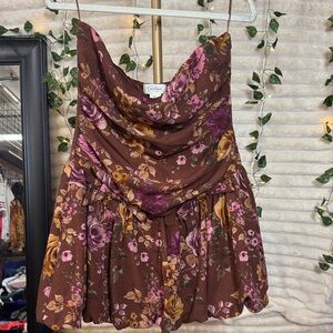 Jessica Simpson Floral Brown Midi Dress